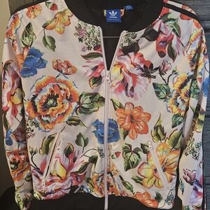Adidas Women's Floral Bomber Jacket - Multicolor